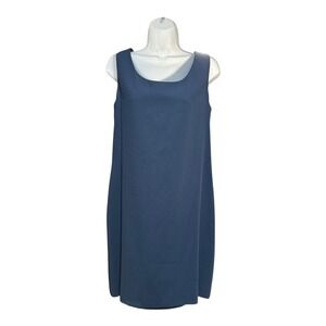 Jacqueline Ferrar Vintage Sleeveless‎ Sheath Blue Workwear Classic Chic Minimal